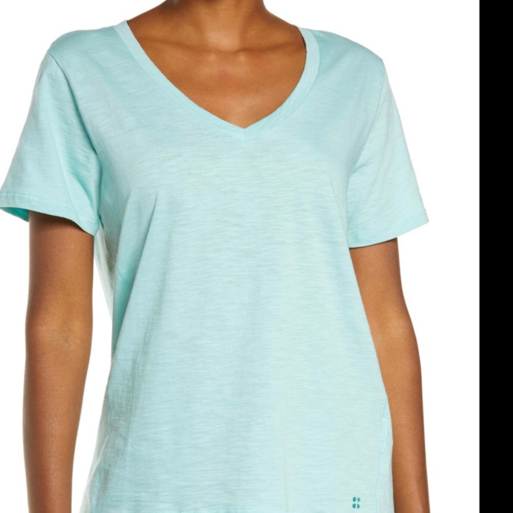 Sweaty Betty Refresh size small V-neck T-shirt In Algarve Green